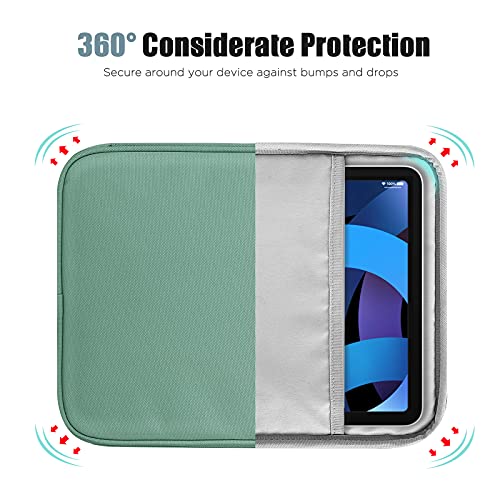 Image of TiMOVO 9-11 inch Tablet Sleeve for iPad 11-inch A16 2025, iPad 10th Gen. 10.9 inch, iPad 10.2 inch, iPad Air 11 Inch /5th /4th Gen. 10.9 inch, Galaxy Tab A9 Plus 11 inch, Protective Bag with Pocket,Dark Mint Green