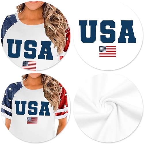 Image of YI XIANG RAN 4th of July Dress Women: American Flag Dresses USA Stars Stripes Shirt Patriotic Tshirt Summer Sundress