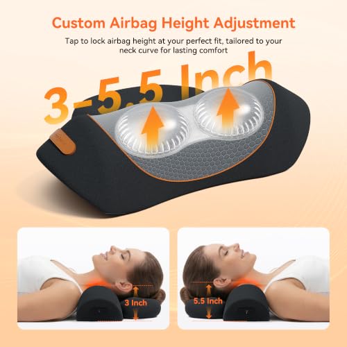 3 in-1 Cordless Neck Massager Pillow with Heat, Vibration & Traction