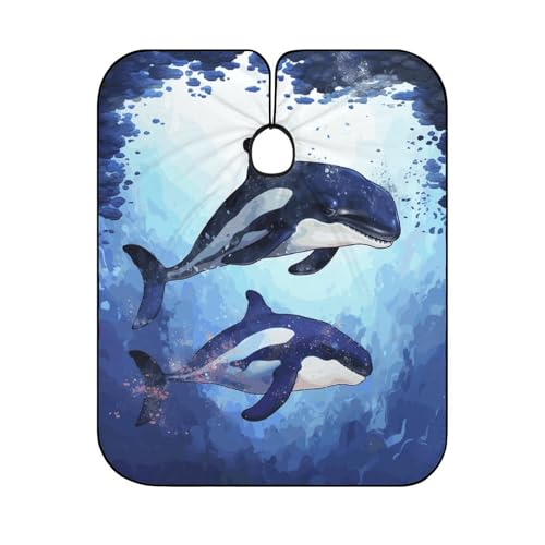 Capa para corte de cabello Orca Killer Whale ajustable miniatura 6