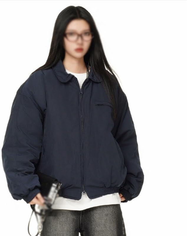 Retro Lapel Winter Cotton Padded Jacket for Both Men Women