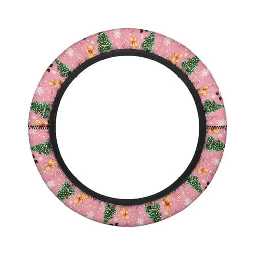 Boatee Christmas Tree Golf Cart Steering Wheel Covers Anti Slip Golf Cart Steering Wheel Cover for Women 13.5 Steering Wheel Cover Full Surround Golf Cart Decor for Club Car Pink