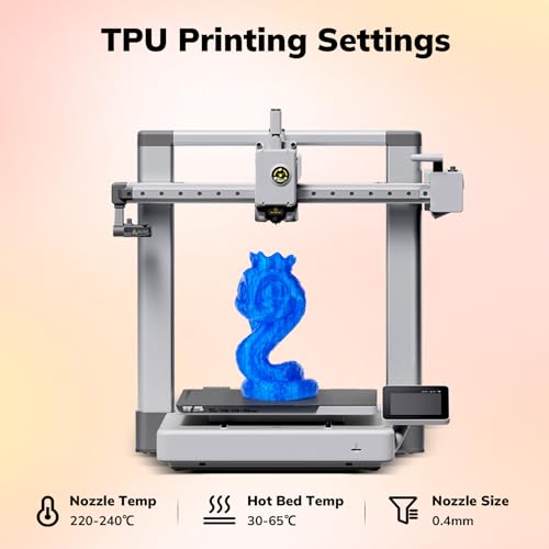 Image of AMOLEN 95A TPU 3D Printer Filament 1.75mm, High Hardness & Resilience TPU Transparent Blue Filament, 1KG Flexible 3D Filament, Dimensional Accuracy + /- 0.02mm, Suitable for Most FDM 3D Printers