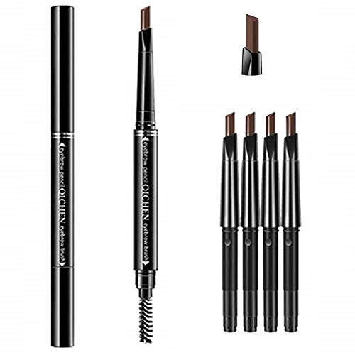 WenFeng Eyebrow Pencil,Waterproof Eyebrow Pen with Brush,Eyebrow Tattoo Pen Makeup Brow,Creates Natural Looking Brow ,5pcs(dard Coffee)