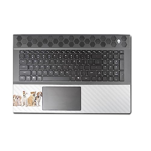 Image of MightySkins Carbon Fiber Skin Compatible with Alienware M18 R1 (2023) Full Wrap Kit - Puppy Posse | Protective, Durable Textured Carbon Fiber Finish | Easy to Apply & Change Styles | Made in The USA
