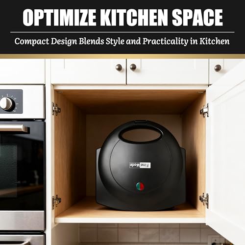 Image of FineMade Electric Mini Pocket Pie Maker Machine with Crust Cutter, Pocket Pie Iron Press with Non Stick Surface, Ideal for Hot Chicken Pockets Pizza Pockets Grilled Cheese Sandwiches and More
