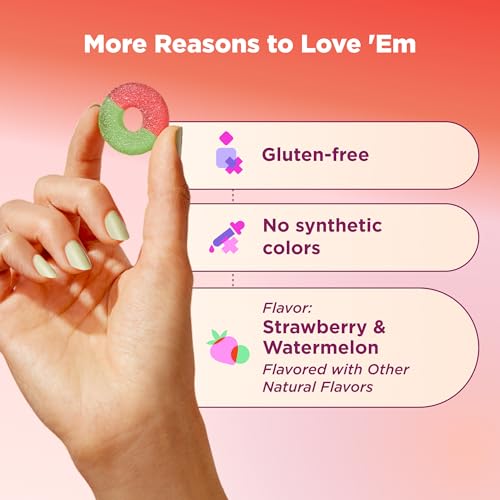 Image of OLLY Fiber Gummy Rings, Digestive Health Supplement, Berry Melon - 50 Count