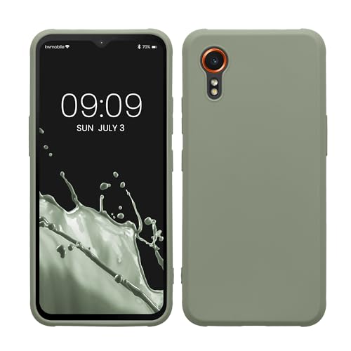 kwmobile Handyhülle für Samsung Galaxy Xcover7 Hülle - TPU Case - Kabelloses Laden - Schutzhülle Cover in Graugrün