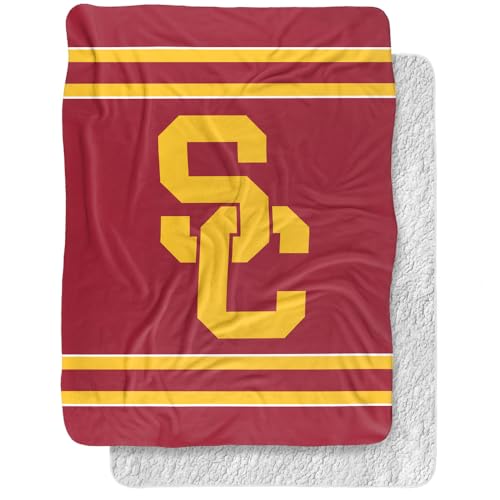 60"x80" Stripe Primary Logo Silky Touch Sherpa Back Super Soft Throw