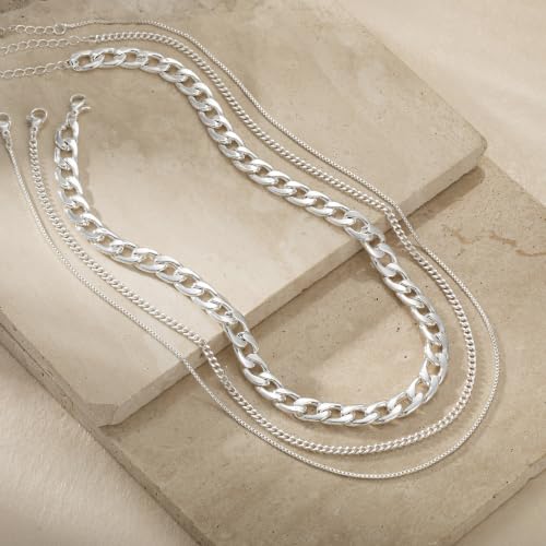 Image of Tewiky Layered Necklaces for Women 14k Gold Plated Chain Necklace Set