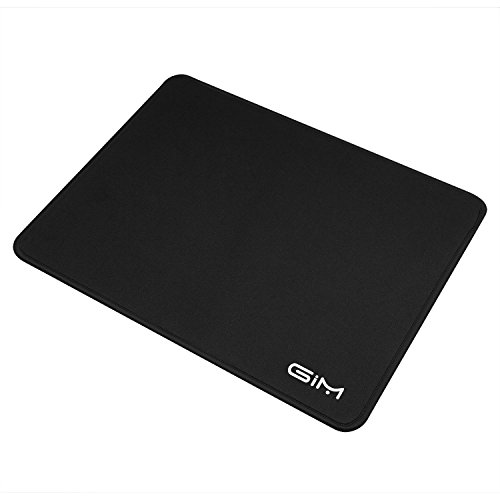 Tapis de Souris Gaming, GIM Mouse Pad Tapis Clavier Tapis de Bureau Compatible Souris Laser Optique PC Gamers antidérapant Surface spéciale texturée- M(270 * 220 * 5mm)-[Bordure Noire]