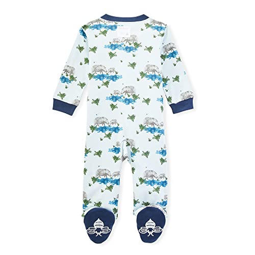 Image of Burt's Bees Baby unisex-baby Sleep & Play, Organic One-piece Romper-jumpsuit Pj, Zip Front Footed Pajama