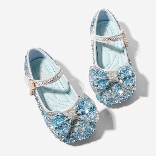 Toddler Girls Princess Dress Shoes Rhinestone Mary Janes Ballerina Ballet Flats with Bow for Wedding Party School3