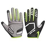 AJUSTE CÓMODO: Los guantes de ciclismo están hechos de gamuza elástica y spandex transpirable en la parte posterior, cómodos de usar, asegurando que sus manos frías y frescas en primavera, verano y otoño.
