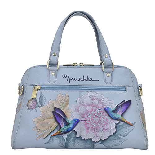 Image of Anuschka Women's Leather Satchel - Hand-Painted Genuine Leather Handbag with Detachable Strap for Everyday Use - 695, Satchel