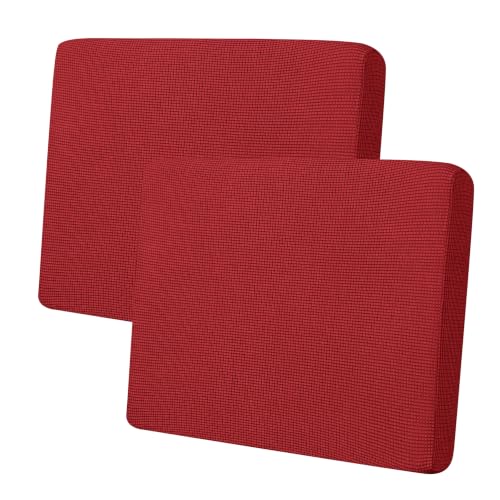 Image of Easy-Going Stretch Individual Couch Cushion Cover Sofa Seat Furniture Protector Sofa slipcover Soft Flexibility with Elastic Bottom(2 Piece Cushion Sofa, Christmas Red)