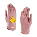 BAIKUTOUAN Yellow Duck Women's Winter Warm Gloves Fleece Lining for Driving and Cycling