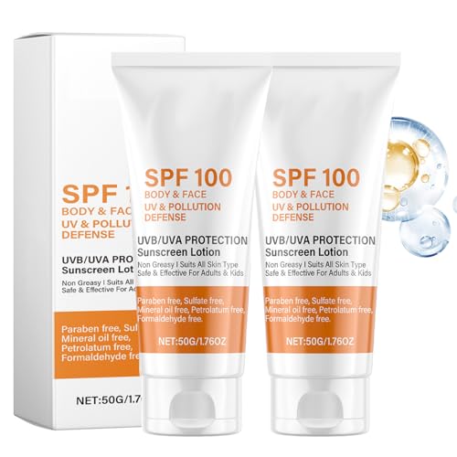Sonnencreme LSF 100, Sunscreen SPF 100, Sonnenschutzlotion für den Ganzen Körper mit UV-Schutz, Beruhigende Sonnenschutz, Anti-Aging und Feuchtigkeitsspendend Sunblock, Sonnencreme Gesicht (2)