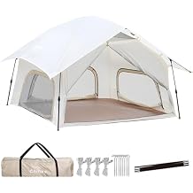 Chihee Camping Tents Pop up Easy Setup 2-Person Instant Tent Outdoor Shelter Stand-up Tent Square Family Cabin with Mesh Windows External Rainfly Carry Bag Portable Spacious Ventilation Beach Travel