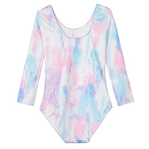 Image of Domusgo Toddler Leotard Gymnastics Long Sleeve, Sparkly Tumbling Dance Leotards for Baby Girls Kids Teens 2-14 Years