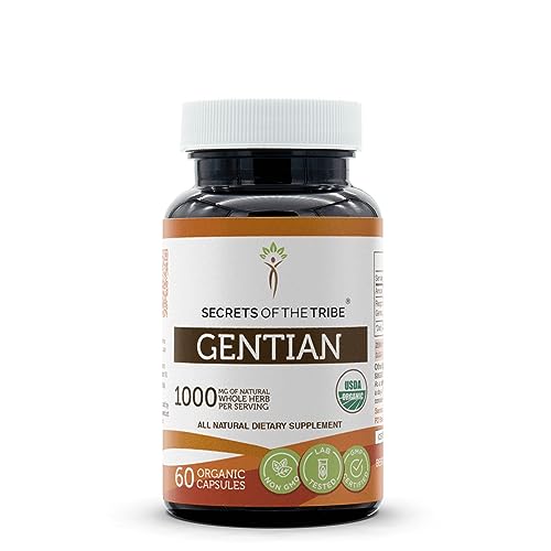Secrets of the Tribe Gentian USDA Organic Capsules | Certified Or...