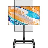TVON Soporte TV con Ruedas para Television de 13-43 Pulgadas de Plasma/LCD/LED,Altura Ajustable Soporte TV Suelo Inclinación Carrito TV con Ruedas de hasta 20 kg,Máx VESA 200x200 mm,Negro