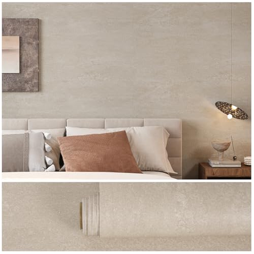 VEELIKE Minimalistisches Beige Marmor Tapete Marmoroptik Matt Selbstklebende Tapete Badezimmer Wasserfest Marmor Folie Arbeitsplatte Küche Rückwand Tisch Klebefolie Marmoroptik Beige 40 cm × 300 cm