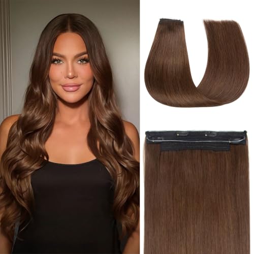 Halo Hair Extensions Real Human Hair 50.8 cm/90g �`���R���[�g�u���E�� �V�[�����X �C���r�W�u�� ���C���[ �w�A �G�N�X�e���V���� �w�C���[ �N���b�v �t�� ���߉\ �������C�� �X�g���[�g �w�C���[ �l�� 