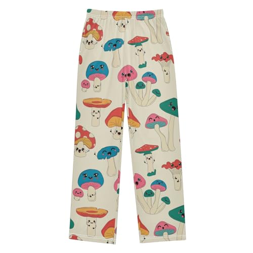 Boys' Pants Cute Kawaii Mushroom Cartoon Long Bottoms Jogger Pants Elastic Waist Trousers with Pockets S-XL