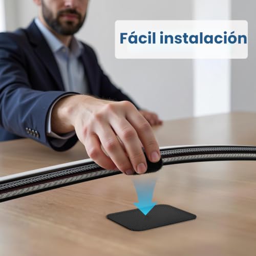 Miniatura 4 de Gestión De Cables Debajo Del Escritorio, Hasta 15 Cables Soporte De Cables Mejorado Organizador De Cables, Bridas Ajustables Con Gancho Y Bucle, Soporte De Cables Reutilizable, 20 Pares