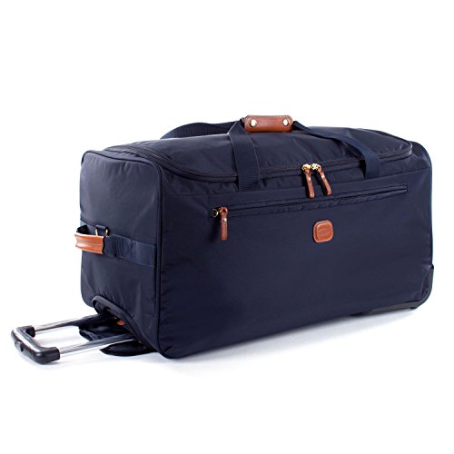 Bric's X-Bag Rolling Duffel Bag - 28 Inch Travel Bag for Men and Women - Luxury Weekender Luggage - Navy