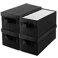 LDXDRU 4 Stück CD Aufbewahrungsbox, DVD Aufbewahrungsbox, 36x16x14cm DVD Box CD Boxes, CD Boxen Aufbewahrung für DVD CD Regal