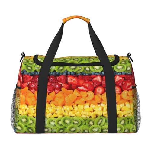 Fruit Rainbow Foldable Travel Duffel Bag Tote Carry On Luggage Bag For Weekend Getaways, For Spontaneous Trips