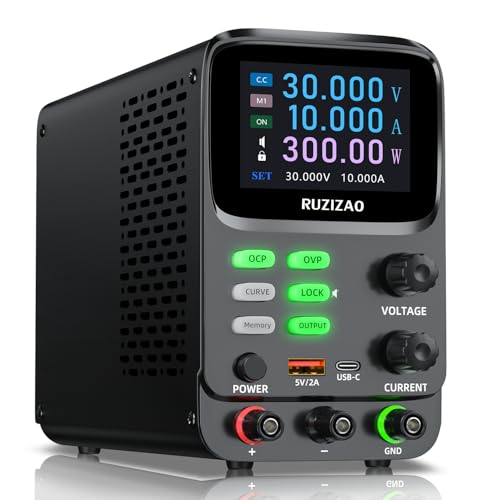 RUZIZAO Labornetzteil 30V 10A 300W TFT-Bildschirm Doppelkurve Milliampere Stromanzeige...