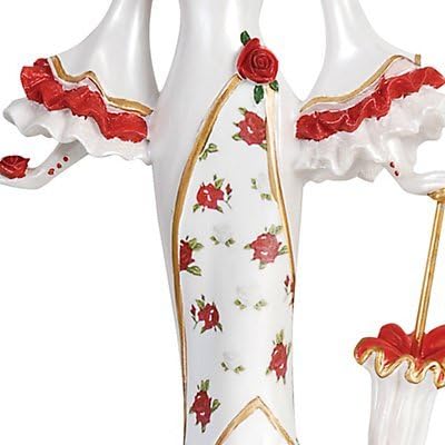 The Bradford Exchange 'Rose of England' - Patriotic Lady Figurine with Red Rose Details - Hand Crafted and Hand Painted