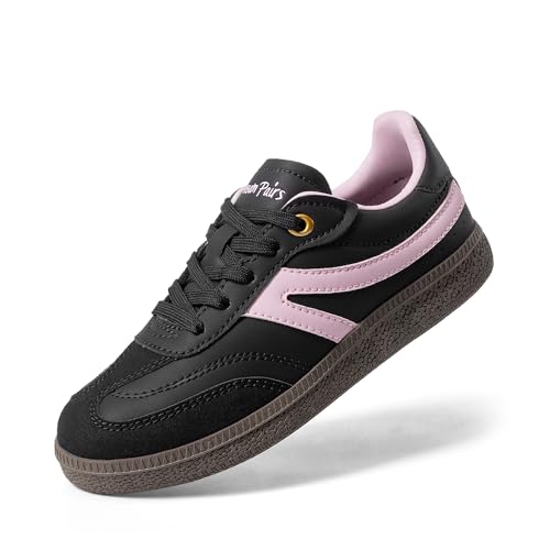 DREAM PAIRS Boys Girls Indoor Soccer Shoes Kids Youth Child Training Football Baseball Tennis Casual Sneakers 13 Little Kid Black/Pink