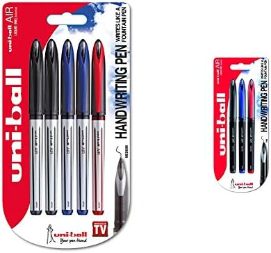 Uni-Ball UBA-188-L Fountain Pen Tip 0.7mm Air Rollerball Pens, Black Gel, 3 Pack