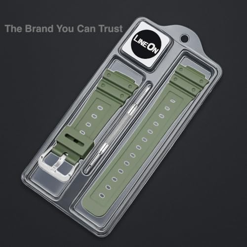Image of Lineon 16mm Resin Soft Watch Strap Compatible With CASIO GM-2100 GA-2100 GA-2110 GA-B2100 with Tool and Pins
