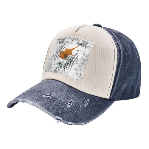 Casquette Chypre, Drapeau National, Mode, Ajustable, Respirante, Protection Solaire, pour Hommes et Femmes, Sport, Randonnée, Camping, Voyage Navy Blue One Size