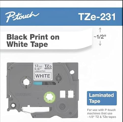 Brother TZ231 Ruban laminé sur Rouleau 1 2 cm x 8 1 rouleau x pour P Touch PT 1000 1080 1090 1290 1650 18 1830 1950 1960 2430 2700 3600 PT GL 200 - vue 9