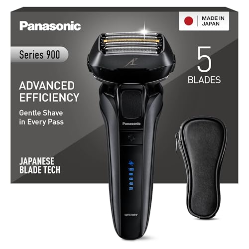 Panasonic ES-LV6U-K803 Rasoir Électrique 5-Lames Pour Hommes, Rasoir Sans Fil Humide Et Sec, Rasoir Électrique Avec Nettoyage Automatique, Tête De Rasoir...