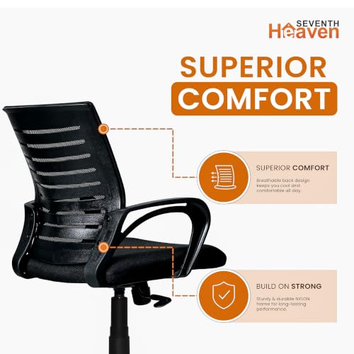 Seventh Heaven Boltt Mid Back Office Chair Black Black Mesh - Image 7