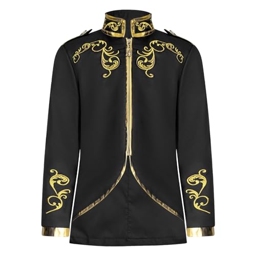 Boys Royal Prince Tuxedo Halloween Kids Gold Embroidered Jacket Retro Palace Court Uniform