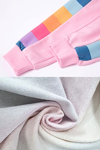 Image of Little Girls 2 Piece Outfits Ruffle Sleeve Unicorn Sweatshirts Top and Leggings Set School Outfits Kids Clothing Set