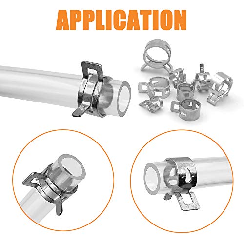 ISPINNER 80 peças, tipo faixa de mola, combustível/silicone, braçadeira de tubo de mangueira a vácuo