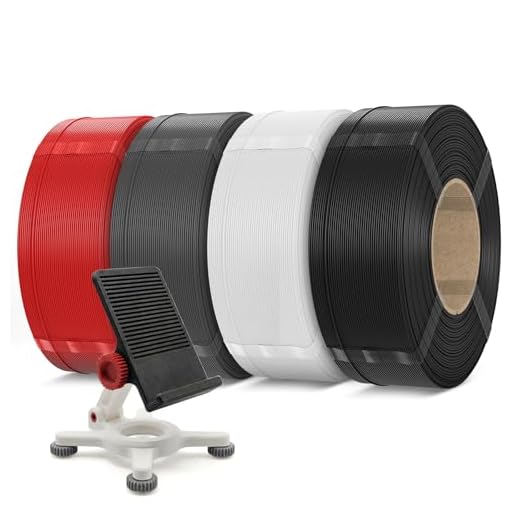 Inslogic PETG Pro Pre-Dried 3D Printer Filament 1.75mm, High-Speed PETG Filament, Stronger Toughness, High Precision ±0.02mm, Compatible with FDM Printers, 1kg×4 Refills (Black+White+Grey+Red)