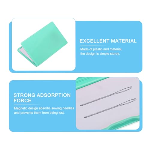 Image of PATIKIL Magnetic Needle Storage Case, 2 Pcs Plastic Portable Sewing Pin Keeper Needle Organizer Box Container for Embroidery Knitting Stitching, Green
