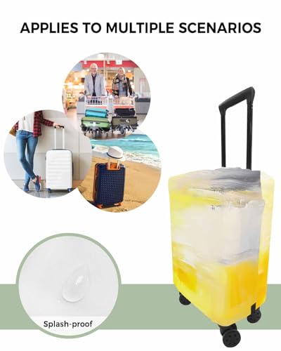 Ombre Texture Travel Luggage Cover, Yellow Grey Art Anti-scratch Travel Suitcase Protector Covers, Washable Elastic Baggage Covers Fit 22-25 Inch Carry on Luggage4