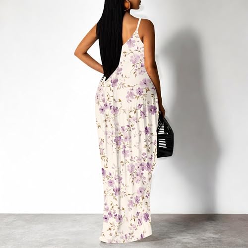 Image of SUZONANA Women Plus Size Summer Maxi Dress Spaghetti Strap Loose Sundress