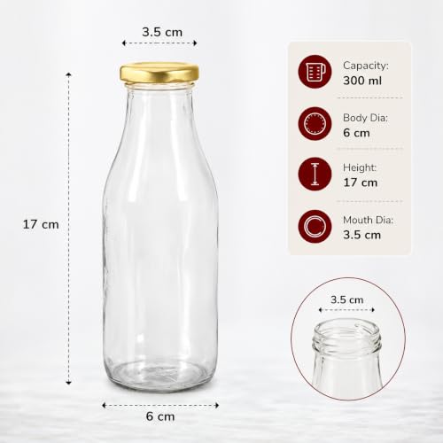 Image of Pure Source India Glass Bottle, 300ml, Set of 6, Clear